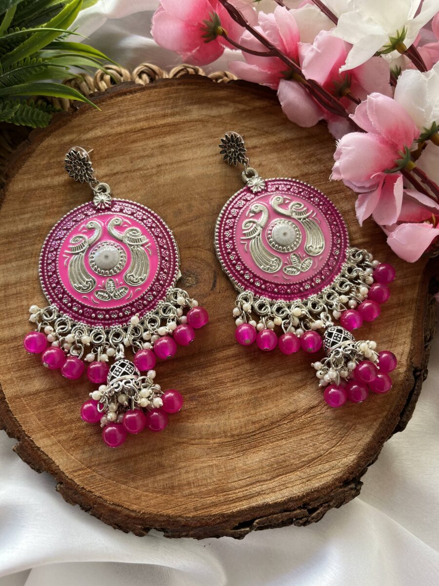 Meghna jhumka pink