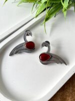 Binita Brass Earrings Red